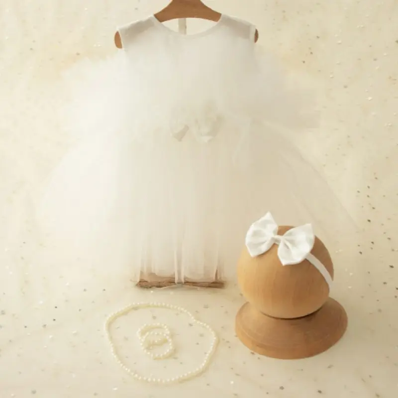 Baby Girl Mesh Princess Dress Set - Newborn Photography Outfit - Image 2